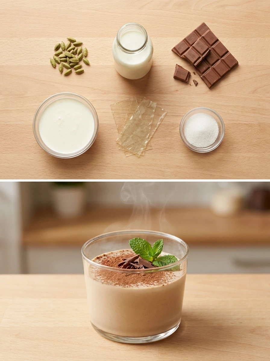 Cardamom Milk Chocolate Panna Cotta - traditionellt Sverige Desserter & Sötsaker recept, perfekt till vardagsmiddag